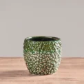Osłonka zielona w nieregularne kropki 18,5x16,5cm