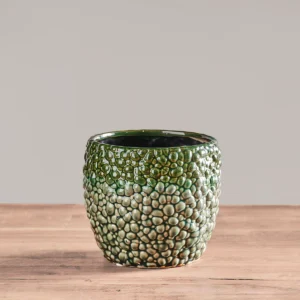 Osłonka zielona w nieregularne kropki 18,5x16,5cm