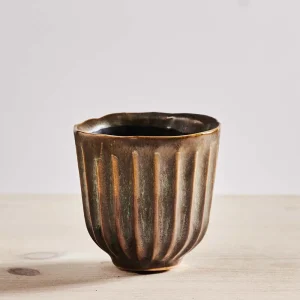 Osłonka roger ryflowana zielono-brązowa 8x7 cm
